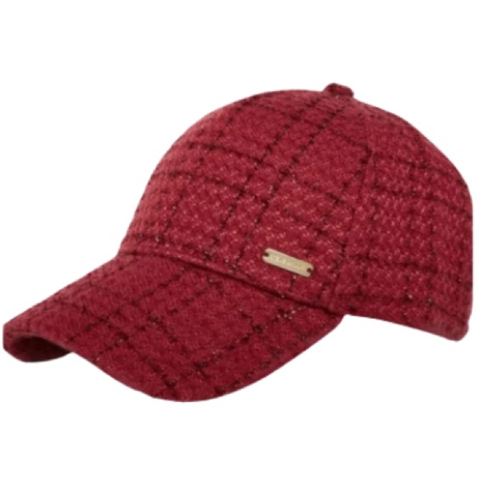 New - Steve Madden Tweed Baseball Cap in Maroon